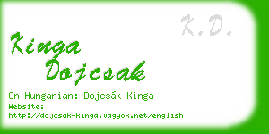 kinga dojcsak business card